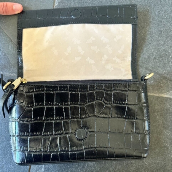 Radley Black Croc Embossed Clutch EUC - Picture 6 of 10